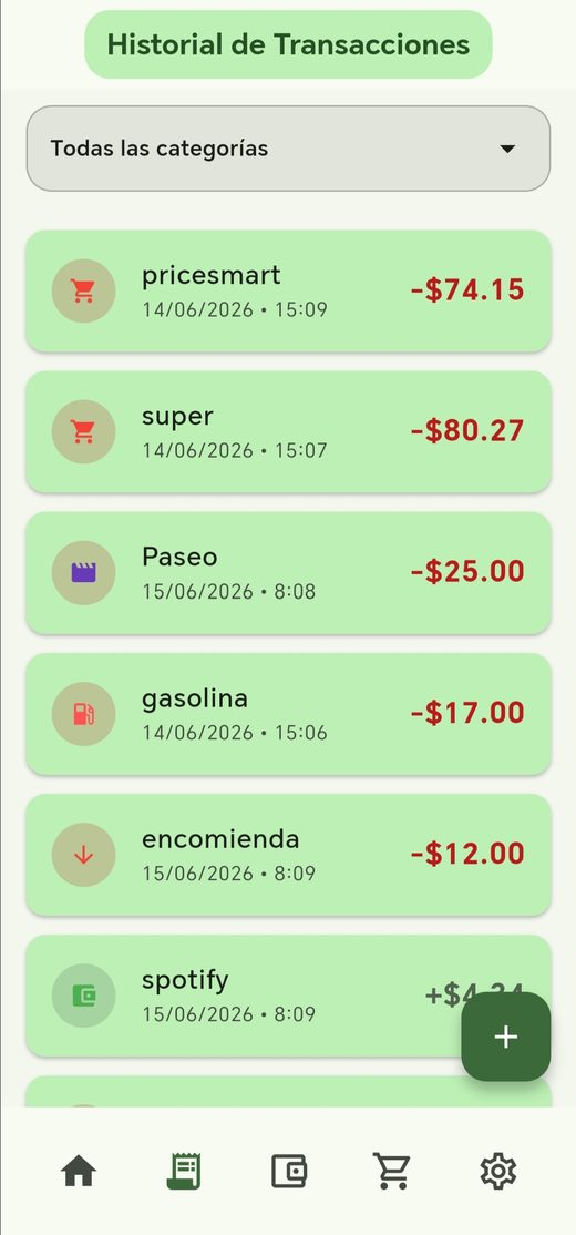 Historial de transacciones en Smart Wallet